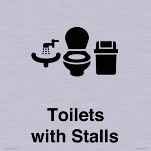 Toilets: Stalls and Wash Basin with Sanitary Bin